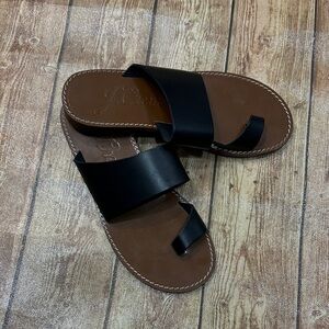 J. Crew Black Leather Marta Sandals